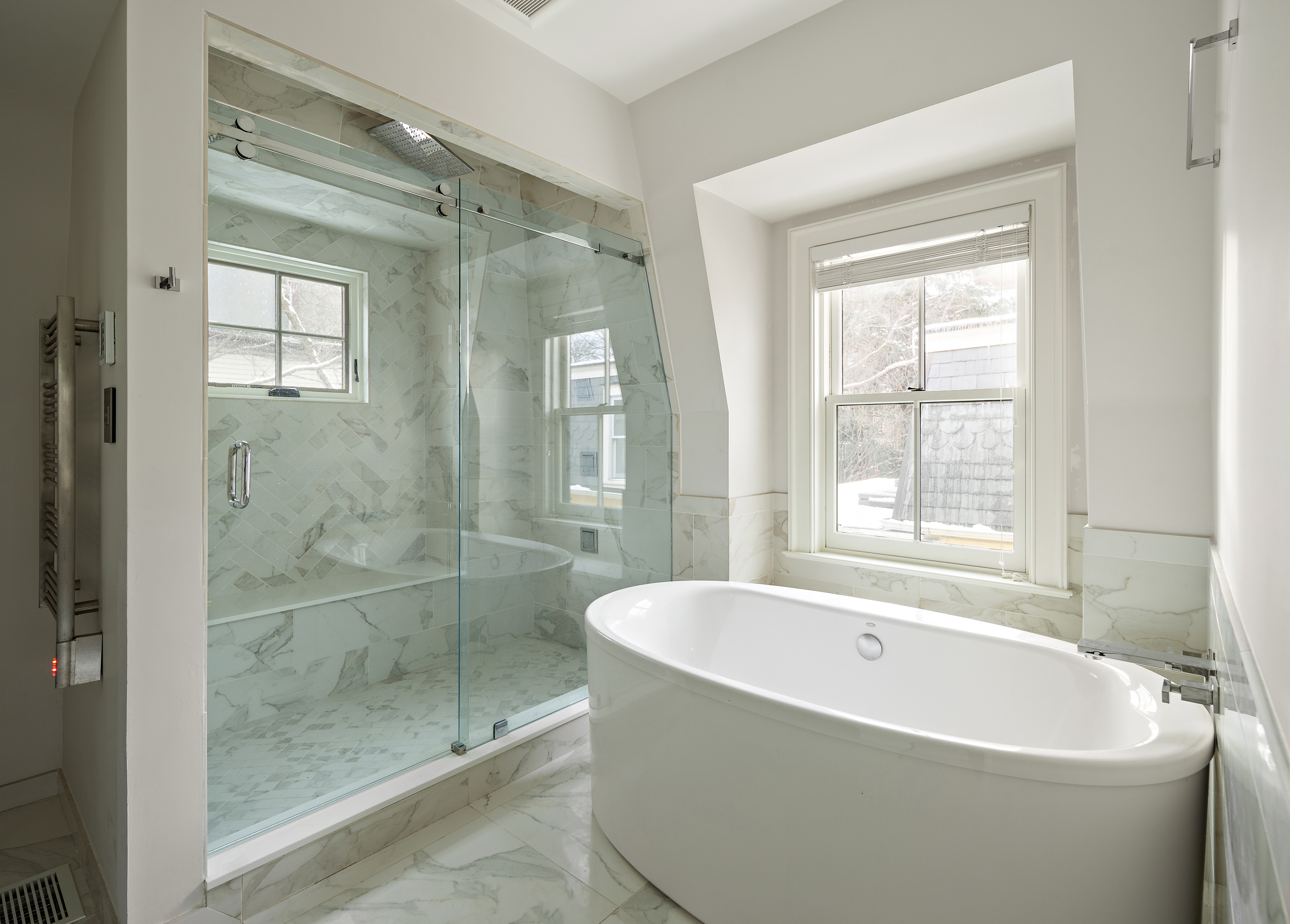 35 Willard Street Cambridge, MA 02138 - Photo 10 of 36 a white bath tub sitting next to a shower