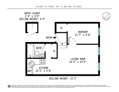 $550,000 | 132 West 71st Street, Unit 3 | Upper West Side