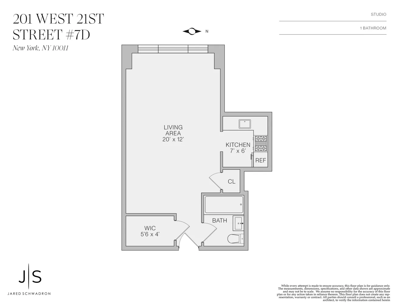 $435,000 | 201 West 21st Street, Unit 7D | Chelsea
