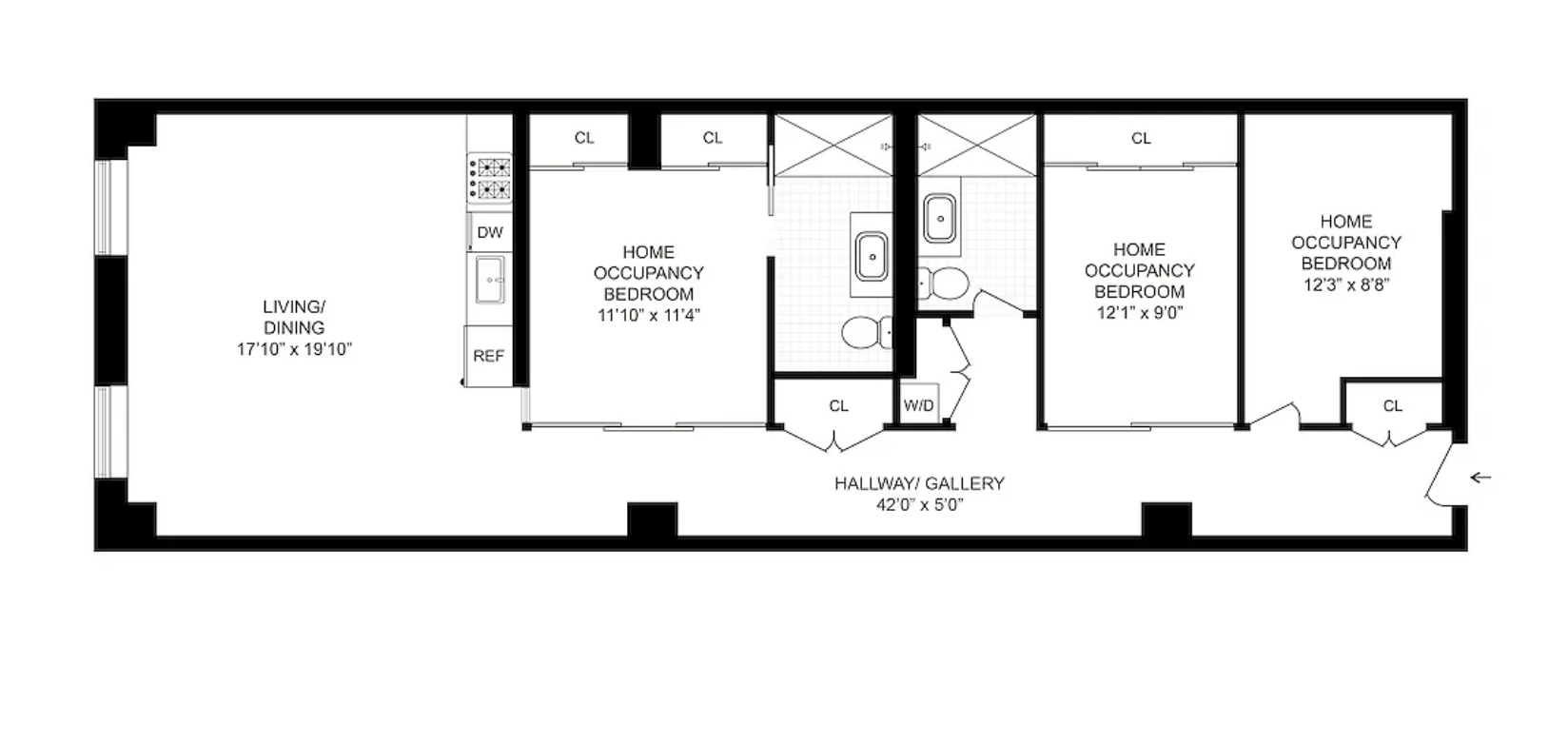 365 Bridge Street, Unit 8I Brooklyn, NY 11201 - Photo 10 of 10 a picture of a floor plan