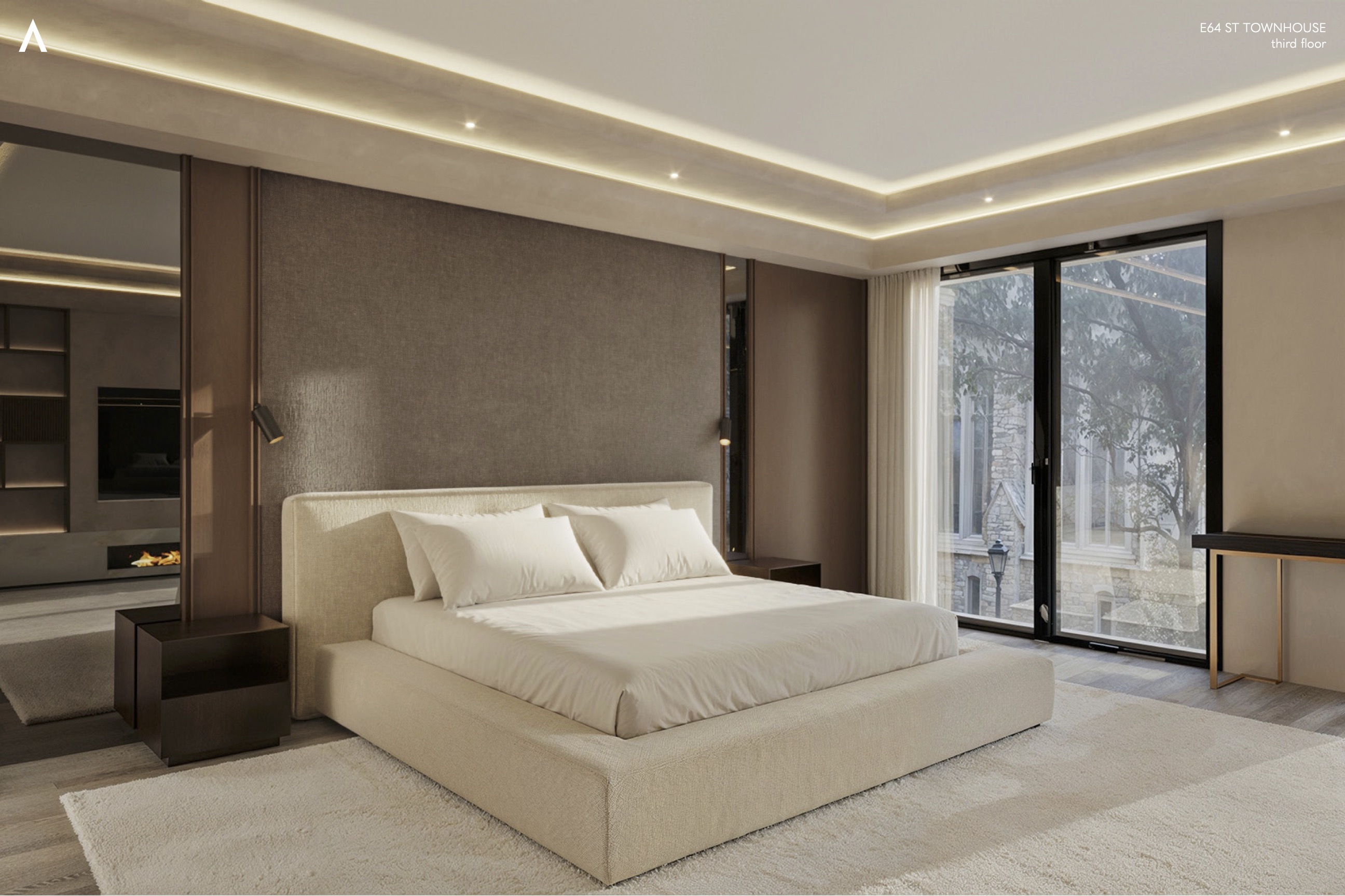 105 East 64th Street Manhattan, NY 10065 - Photo 8 of 29 a bedroom with a large bed and a couch