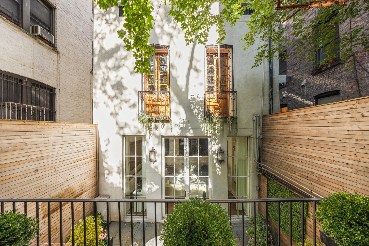 a view of balcony with staircase