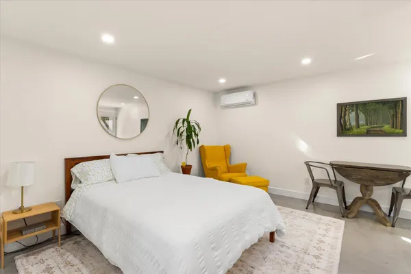 a building with a bench in it