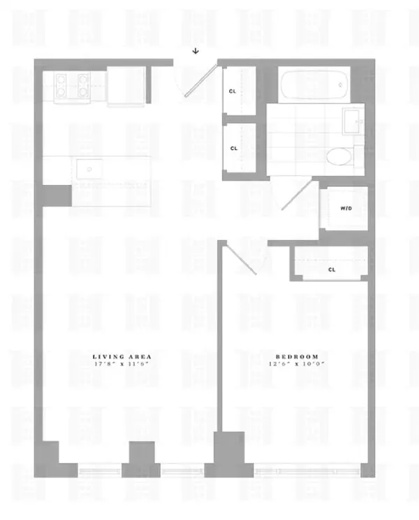 a picture of a room with a white wall and a large window