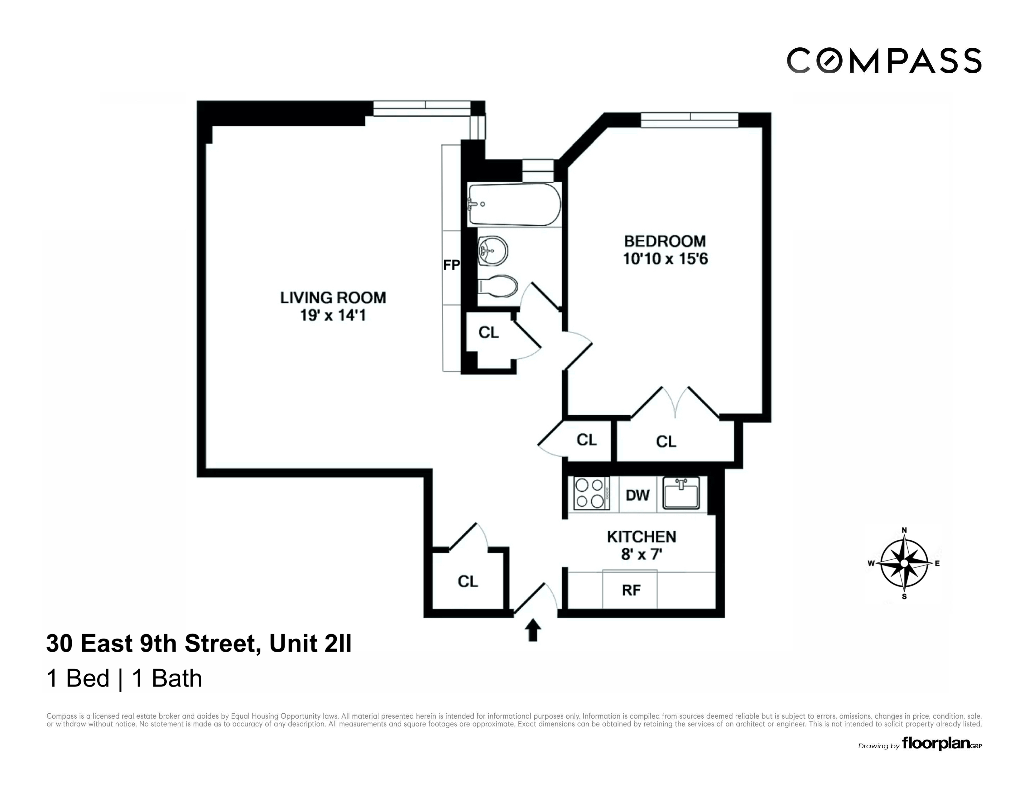 30 East 9th Street, Unit 2II Manhattan, NY 10003 - Photo 10 of 10 a picture of a wall with a bench