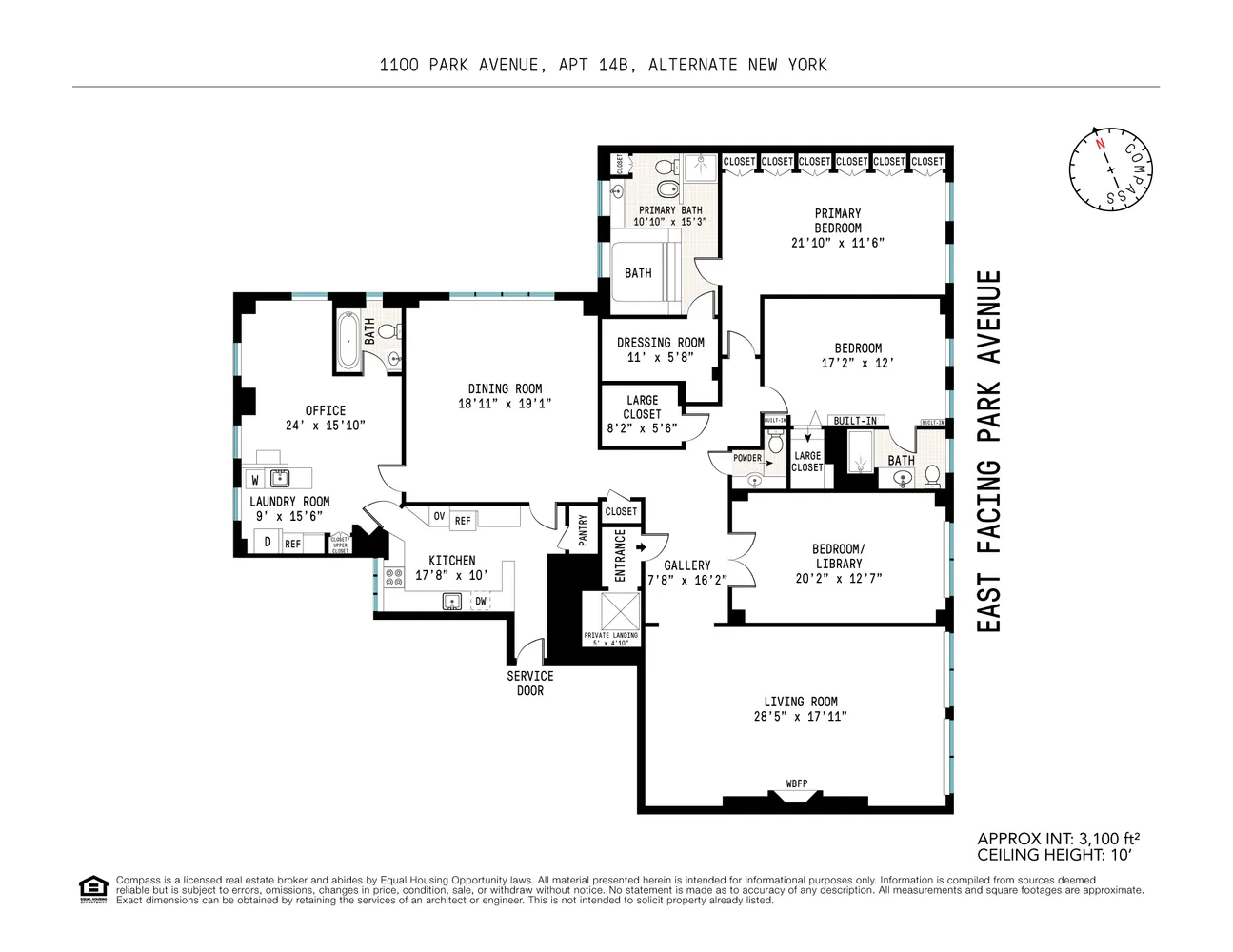 $5,195,000 | 1100 Park Avenue, Unit 14B | Upper East Side