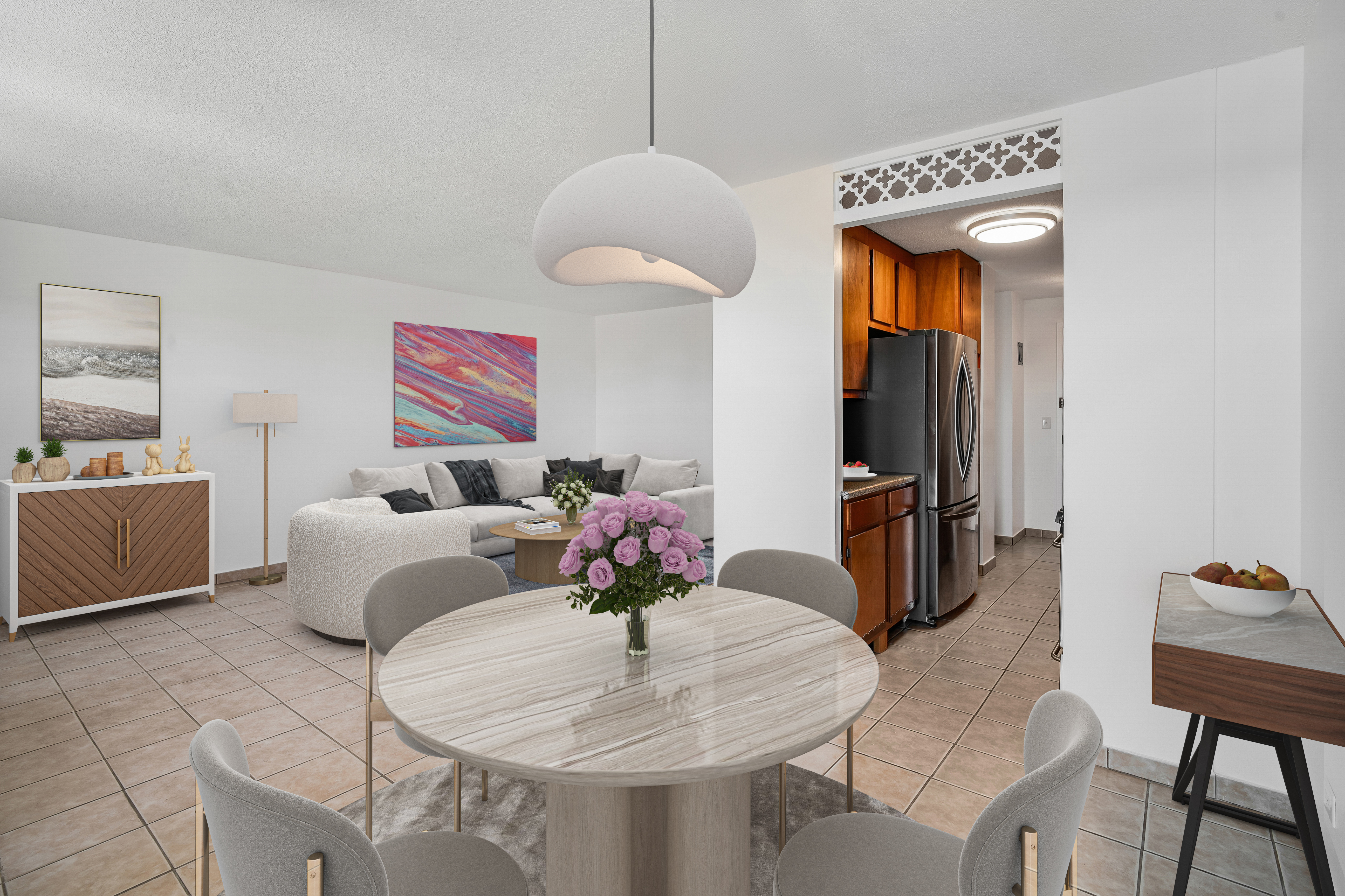 290 West 232nd Street, Unit 18B Bronx, NY 10463 - Photo 1 of 16 a living room with furniture and a chandelier