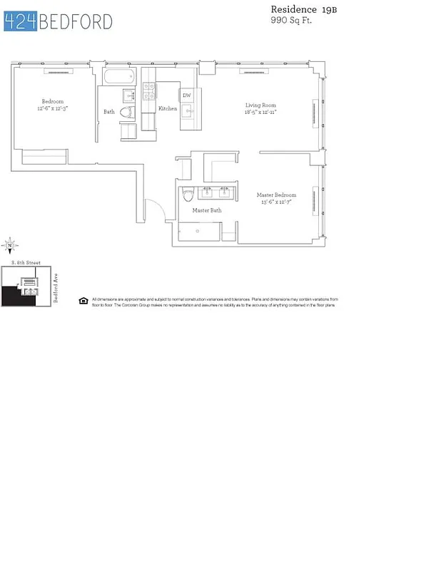 424 Bedford Avenue, Unit 19B Brooklyn, NY 11249 - Photo 5 of 11 a picture of a room with a white wall and a large window