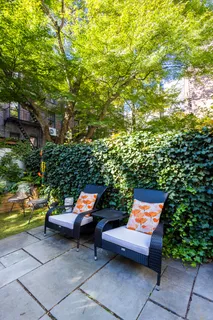 a outdoor view with a sitting space