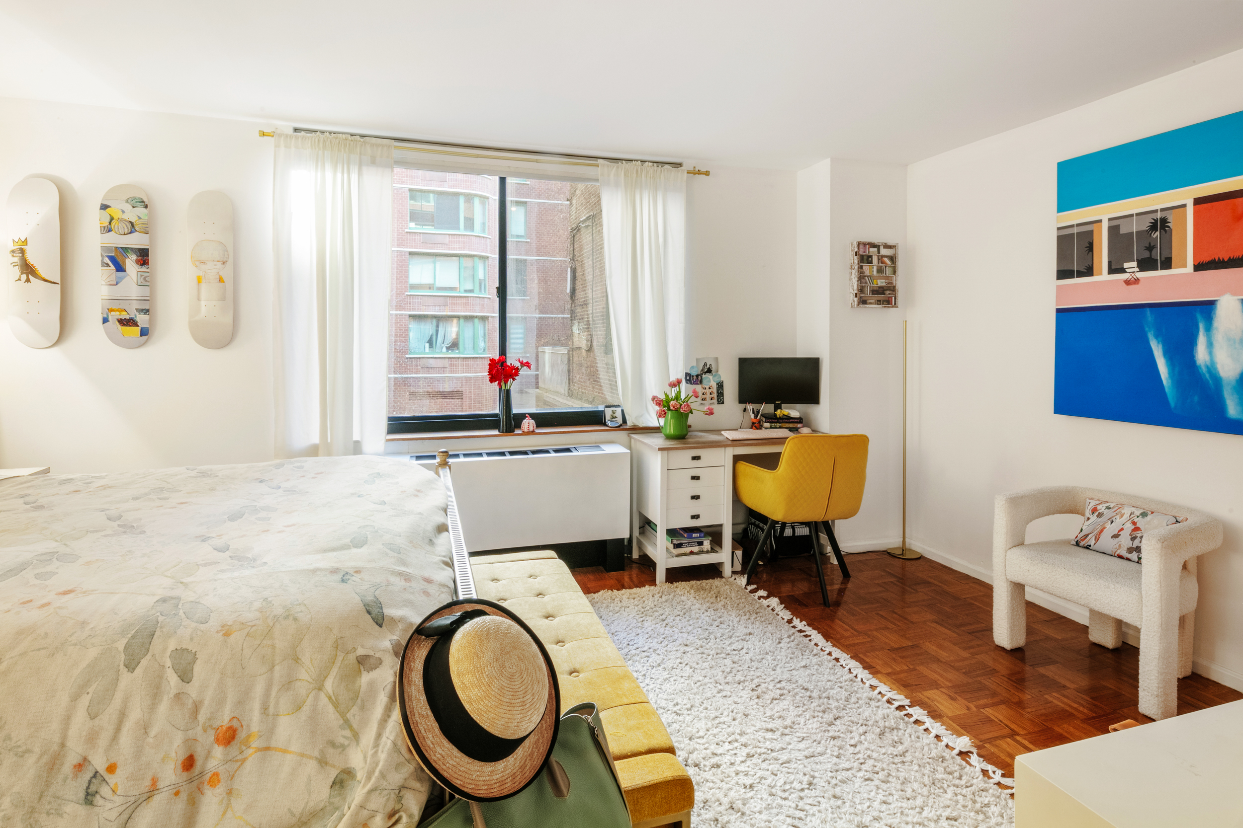 275 Greenwich Street, Unit 2A Manhattan, NY 10007 - Photo 6 of 8 a living room with furniture and wooden floor