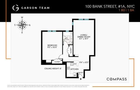 $990,000 | 100 Bank Street, Unit 1A | West Village