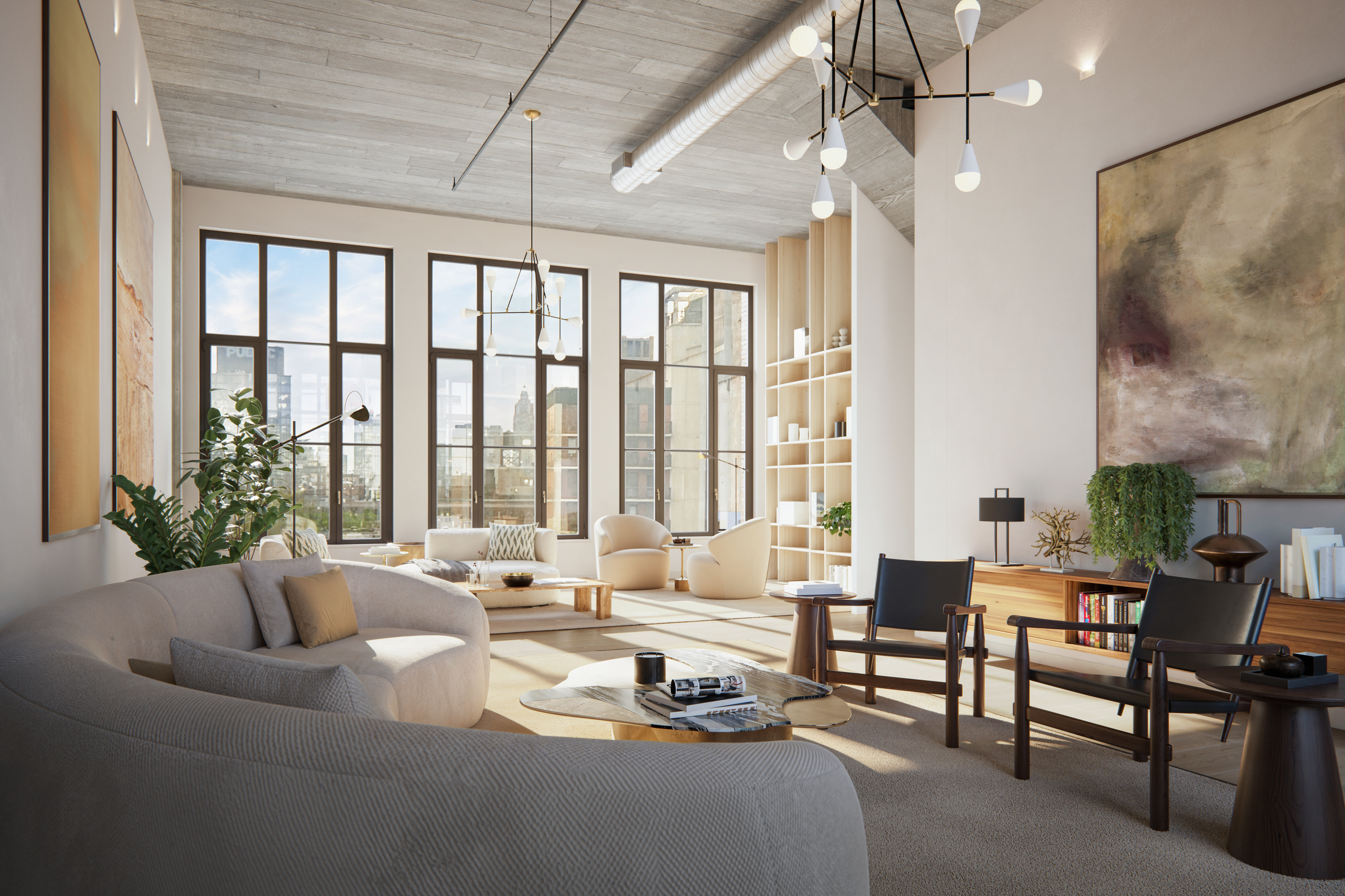 220 East 9th Street, Unit PHB Manhattan, NY 10003 - Photo 1 of 4 a living room with furniture and a large window