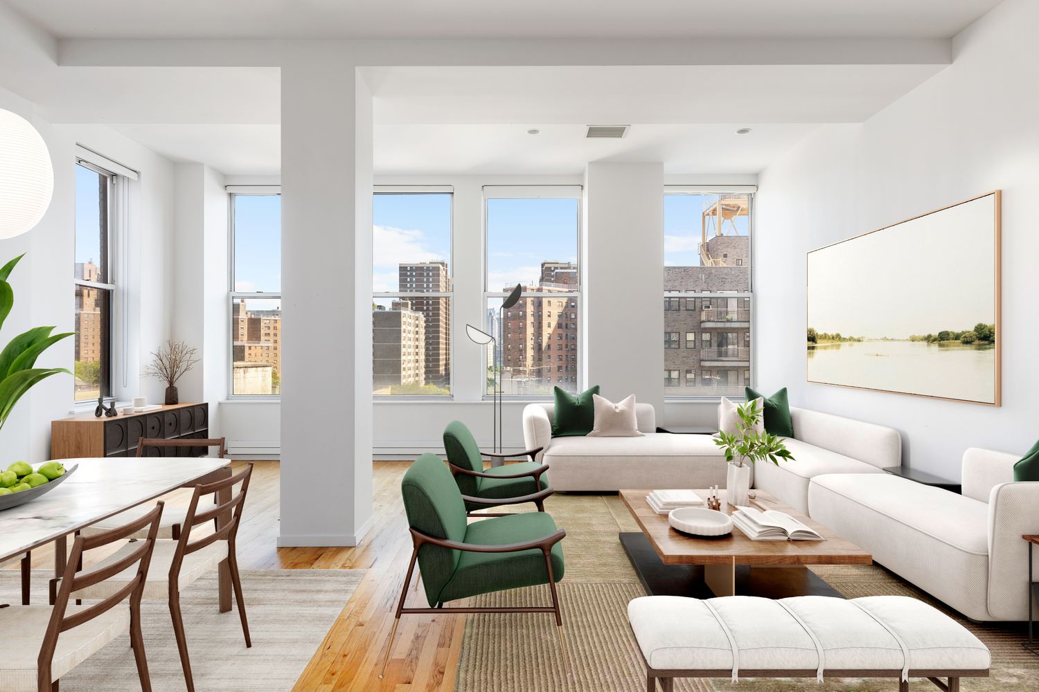 175 East Broadway, Unit 6D Manhattan, NY 10002 - Photo 3 of 18 a living room with furniture and a large window