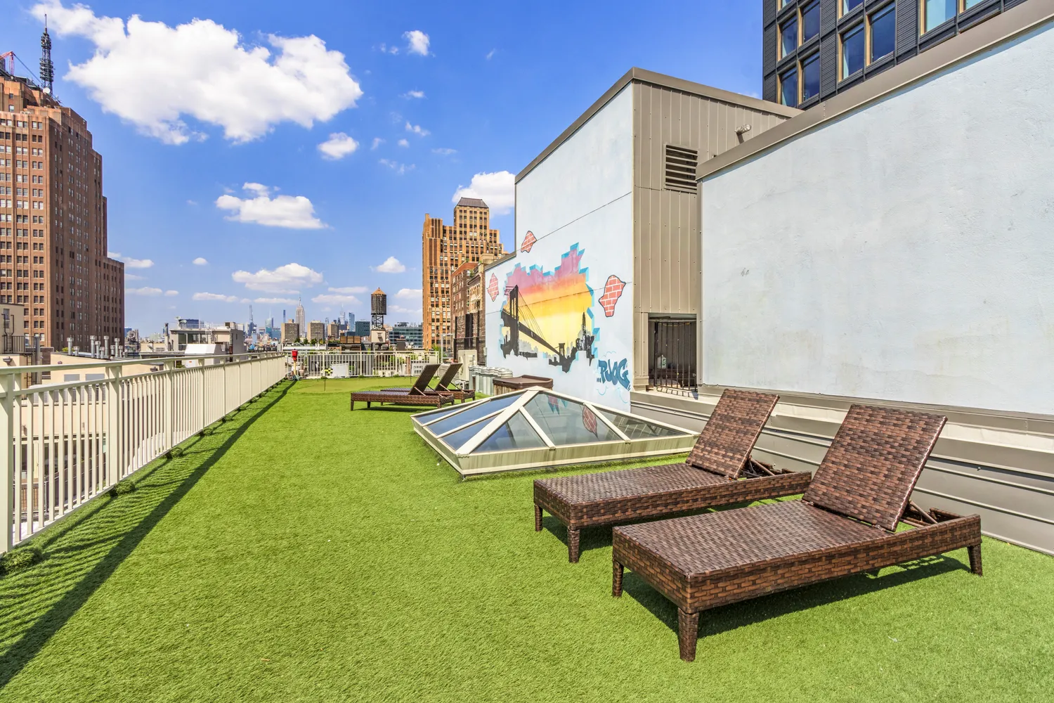 a view of a patio with chairs