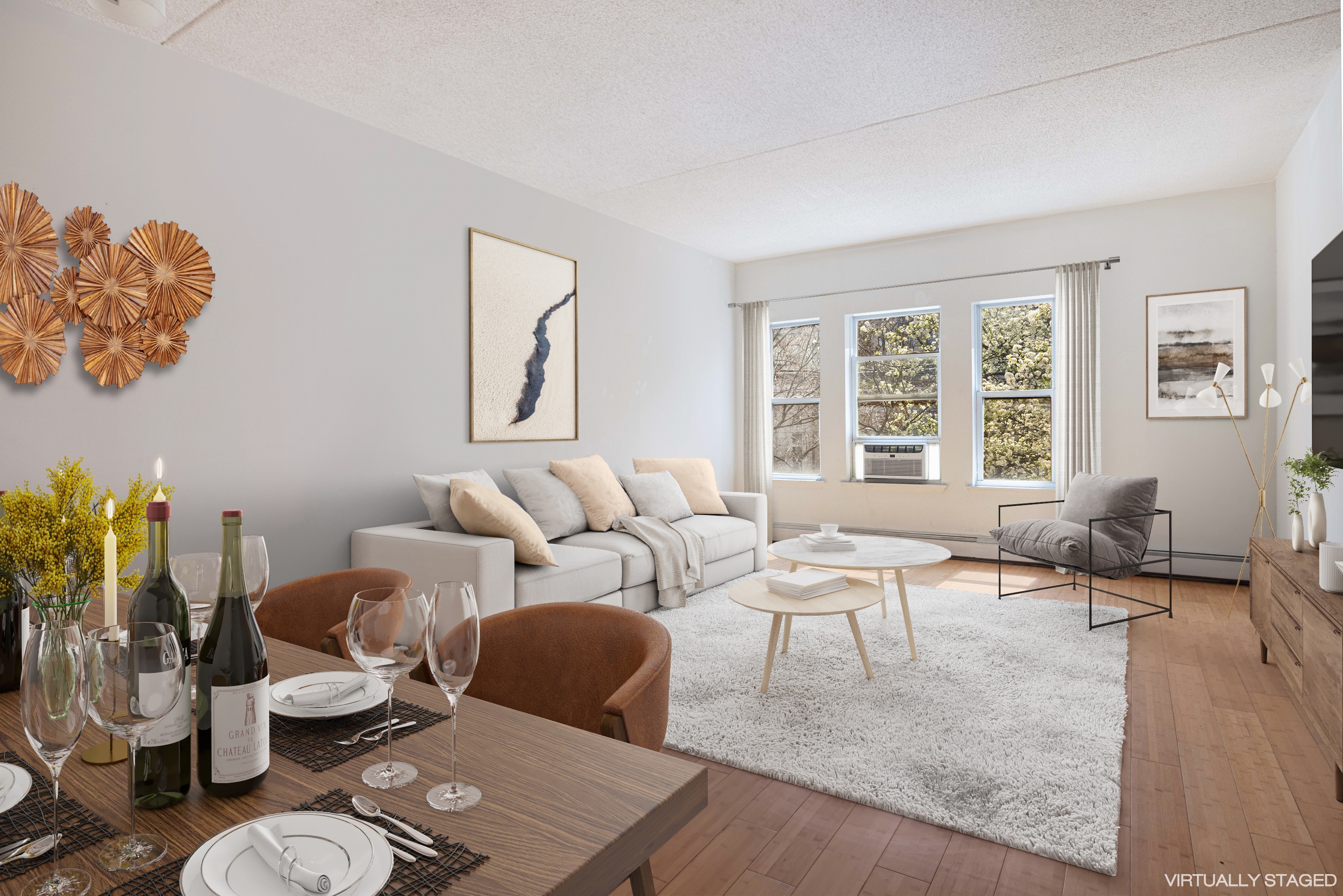 125 West 117th Street Manhattan, NY 10026 - Photo 16 of 23 a living room with furniture and a large window