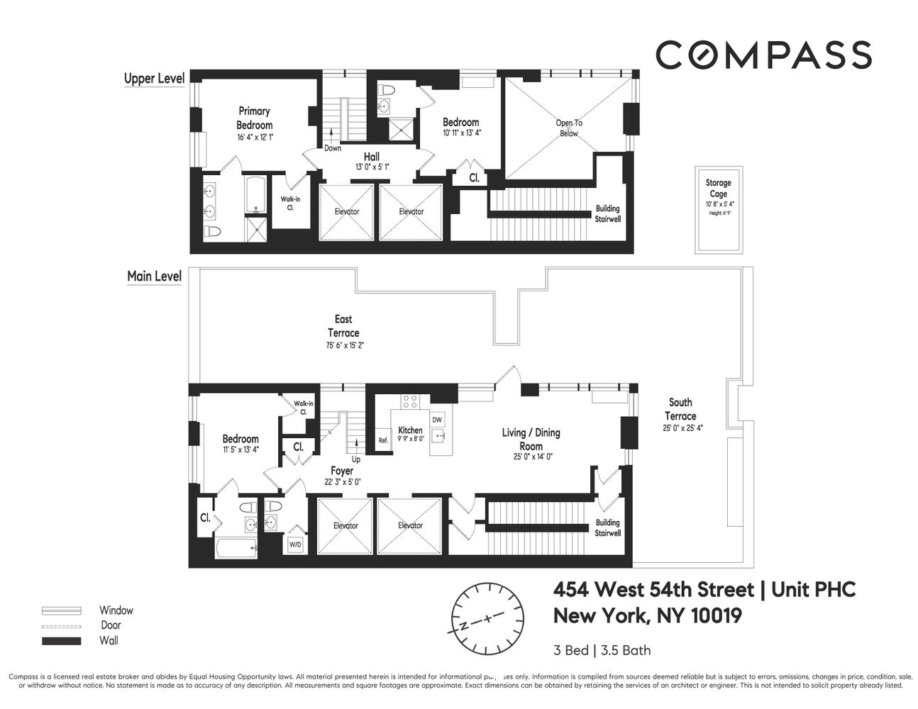 454 West 54th Street, Unit PHC Manhattan, NY 10019 - Photo 24 of 27 a black and white photo of a living room