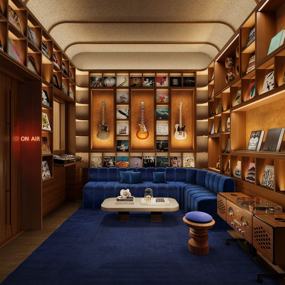 a workspace with furniture