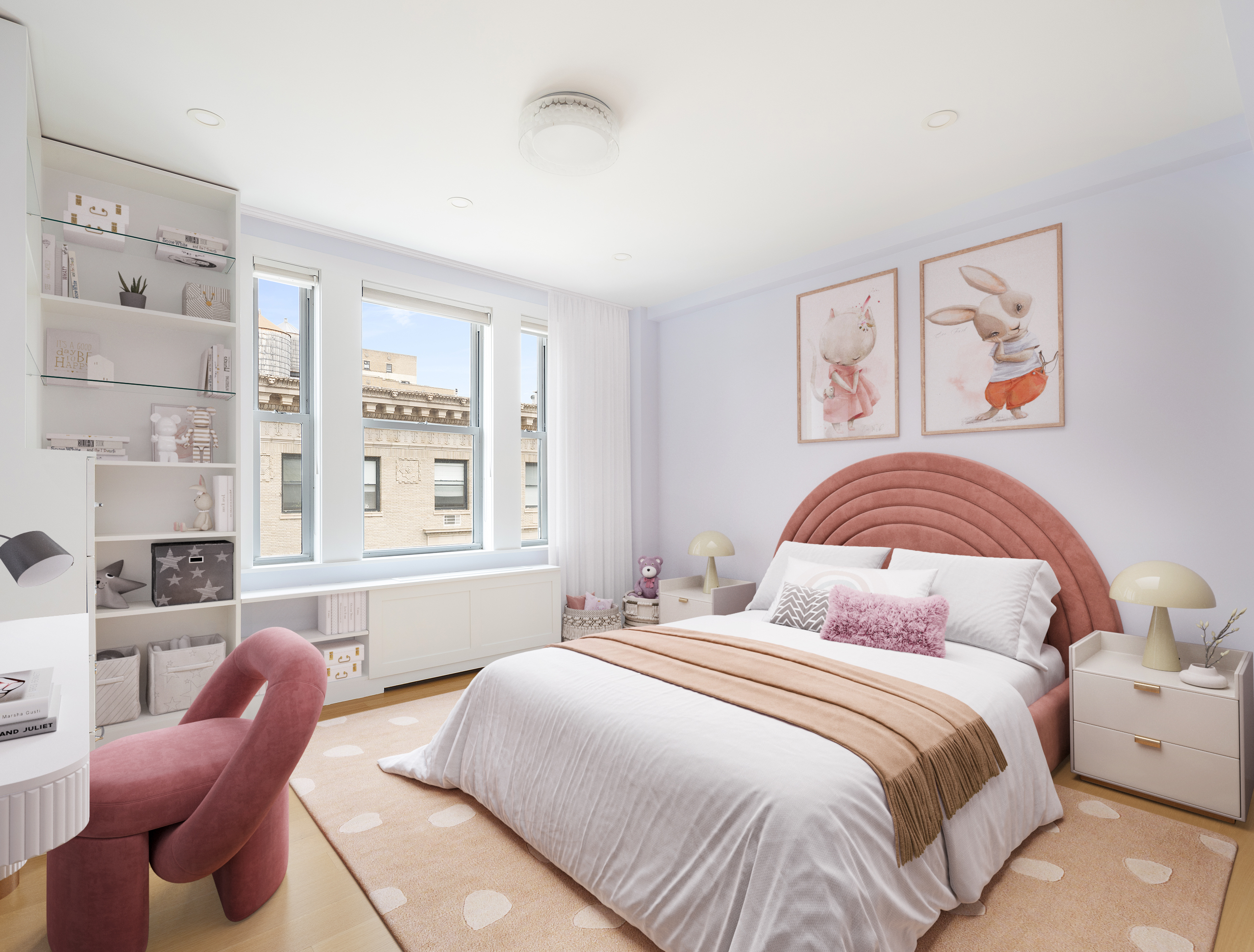 240 West End Avenue, Unit PH Manhattan, NY 10023 - Photo 15 of 25 a bedroom with a bed and a couch