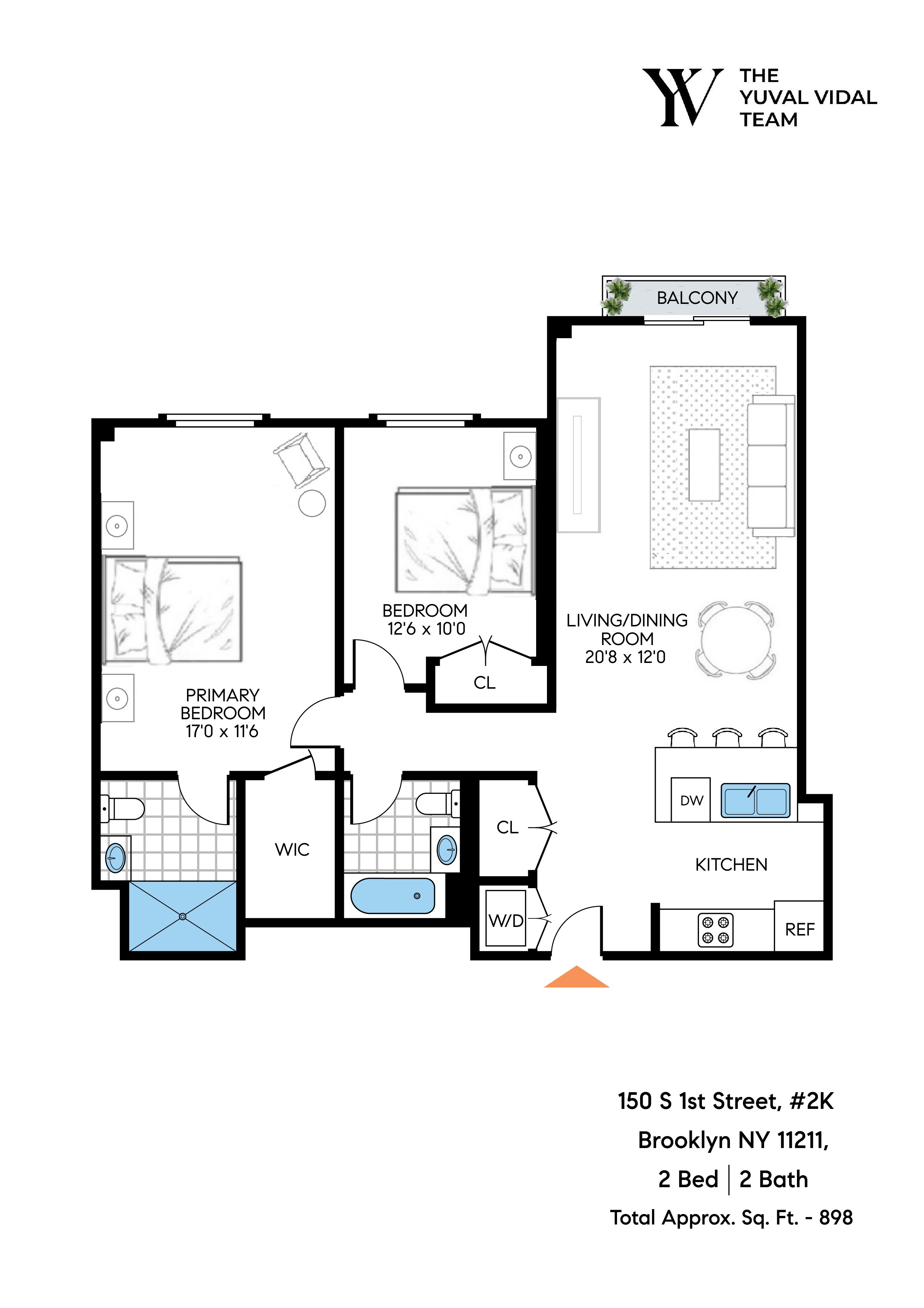 150 South 1st Street, Unit 2K Brooklyn, NY 11211 - Photo 12 of 12 a picture of a bench in front of a window