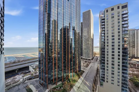 a view of a balcony with ocean view