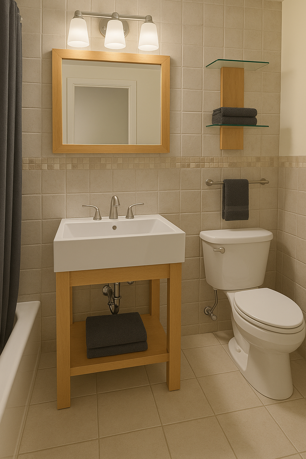 321 East 48th Street, Unit 6A Manhattan, NY 10017 - Photo 3 of 4 a bathroom with a toilet sink and mirror