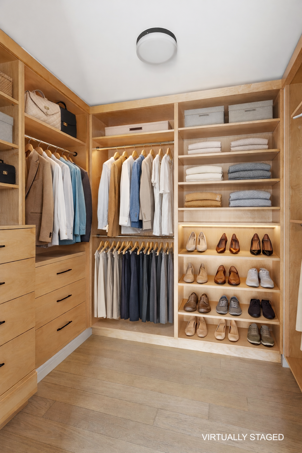 100 Barrow Street, Unit 11A Manhattan, NY 10014 - Photo 11 of 16 a view of walk in closet with clothes and shoes