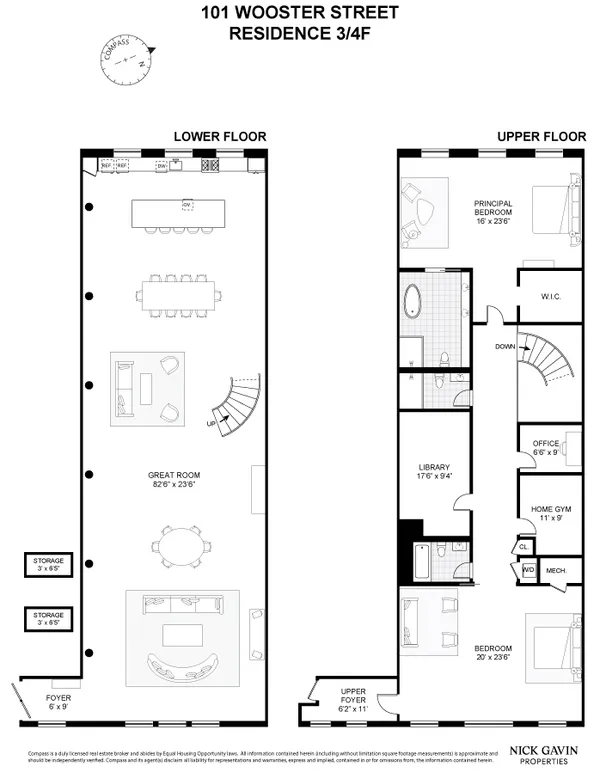 $6,995,000 | 101 Wooster Street, Unit 3F/4F | SoHo