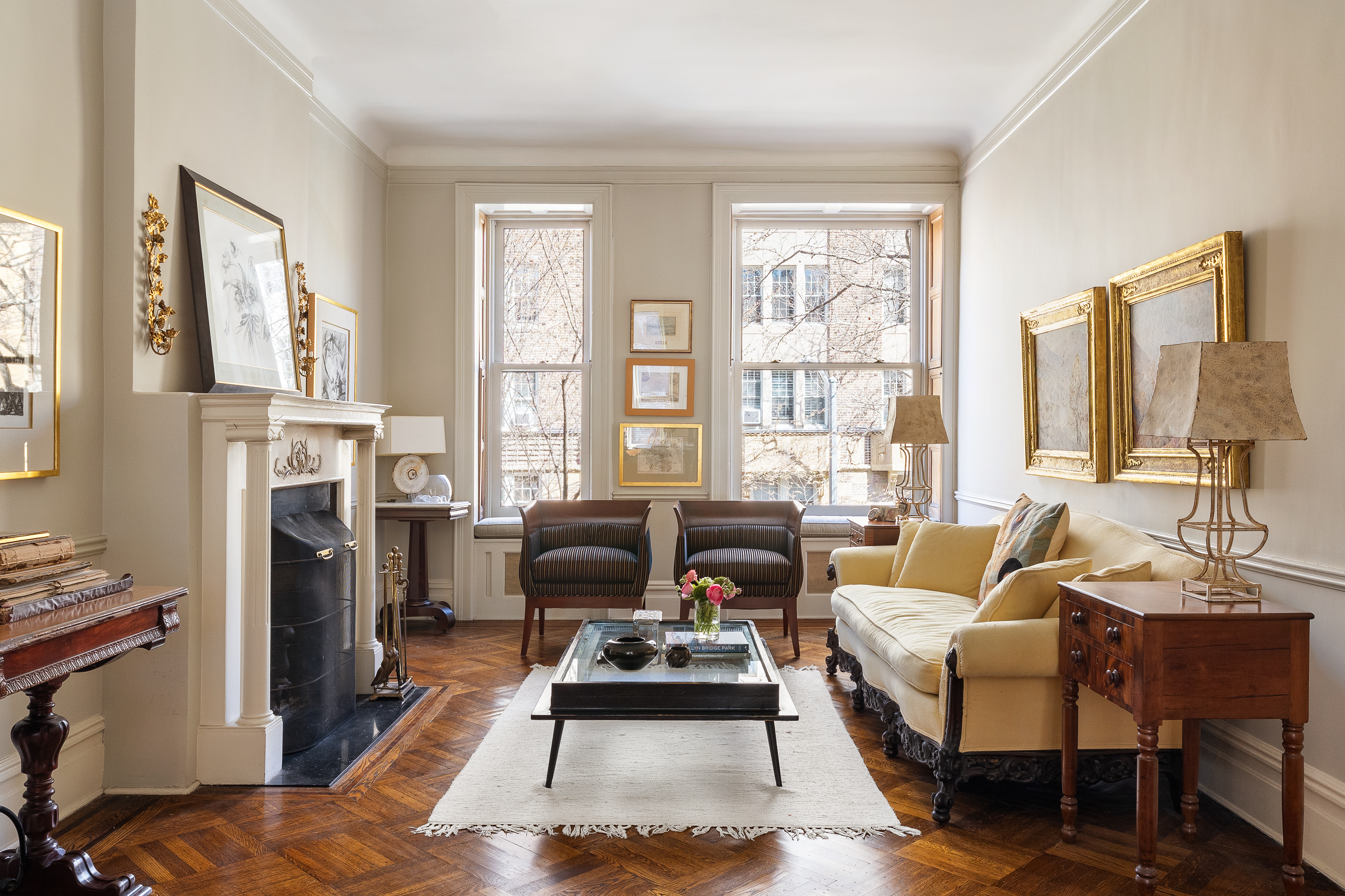 26 Pierrepont Street, Unit 2 Brooklyn, NY 11201 - Photo 2 of 21 a bedroom with furniture and a fireplace