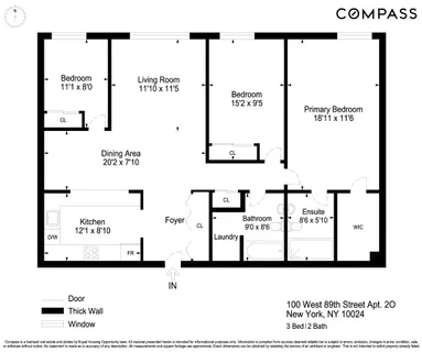 $1,750,000 | 100 West 89th Street, Unit 2O | Upper West Side