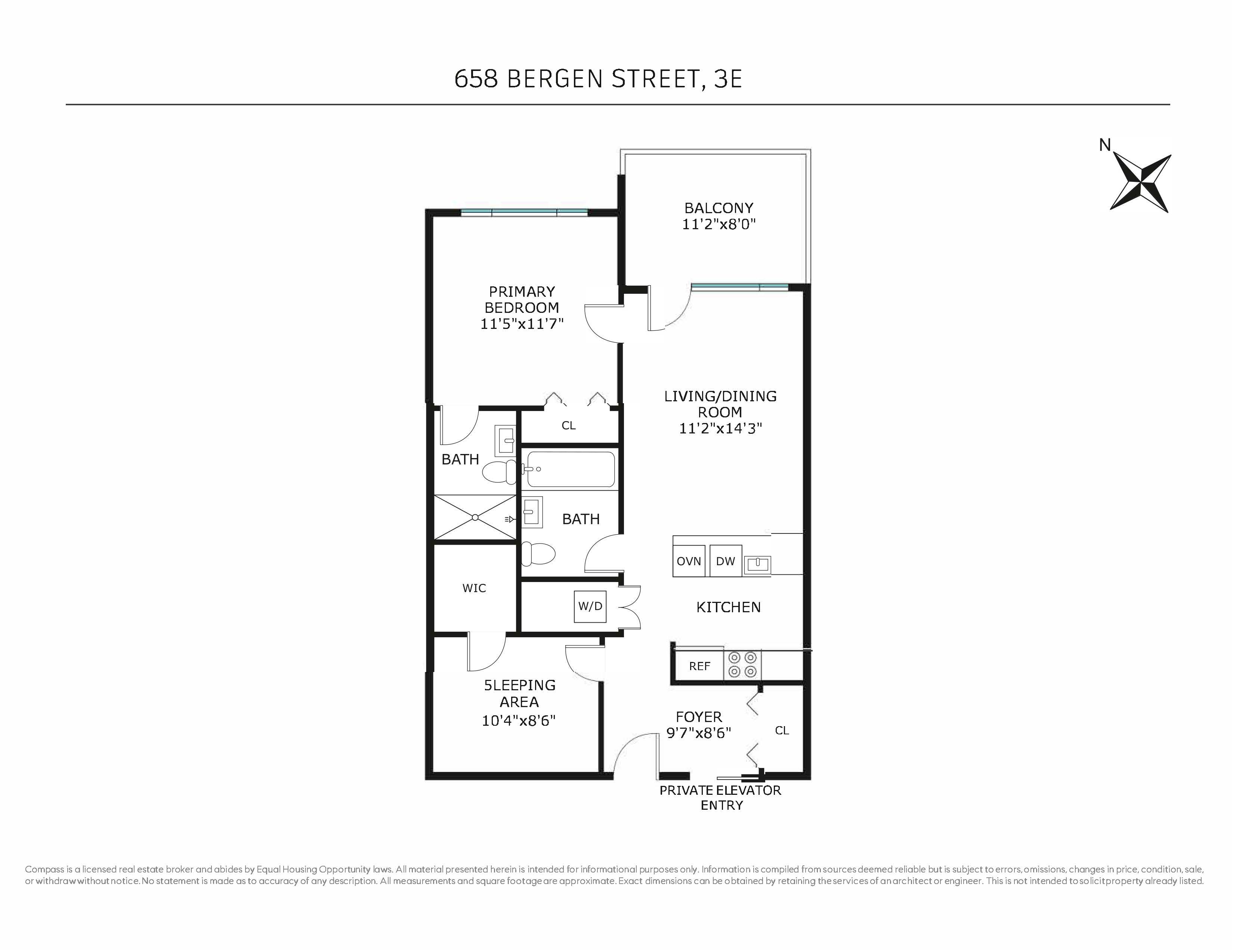 658 Bergen Street, Unit 3E Brooklyn, NY 11238 - Photo 8 of 8 a picture of a room with a floor plan