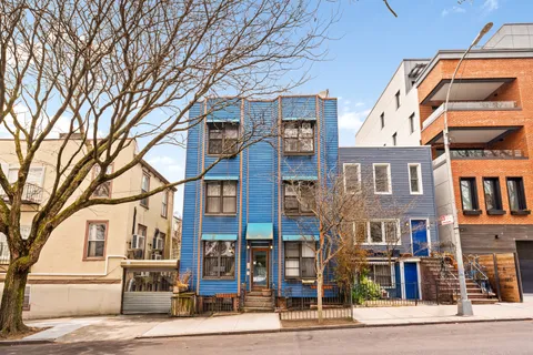 a front view of a multi story building
