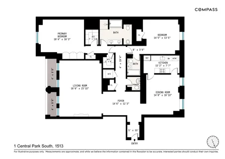 $5,500,000 | 1 Central Park South, Unit 1513 | Central Park South
