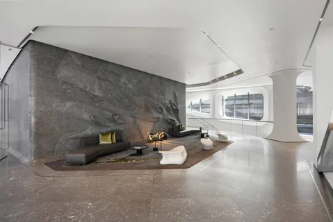 a white building with glass door