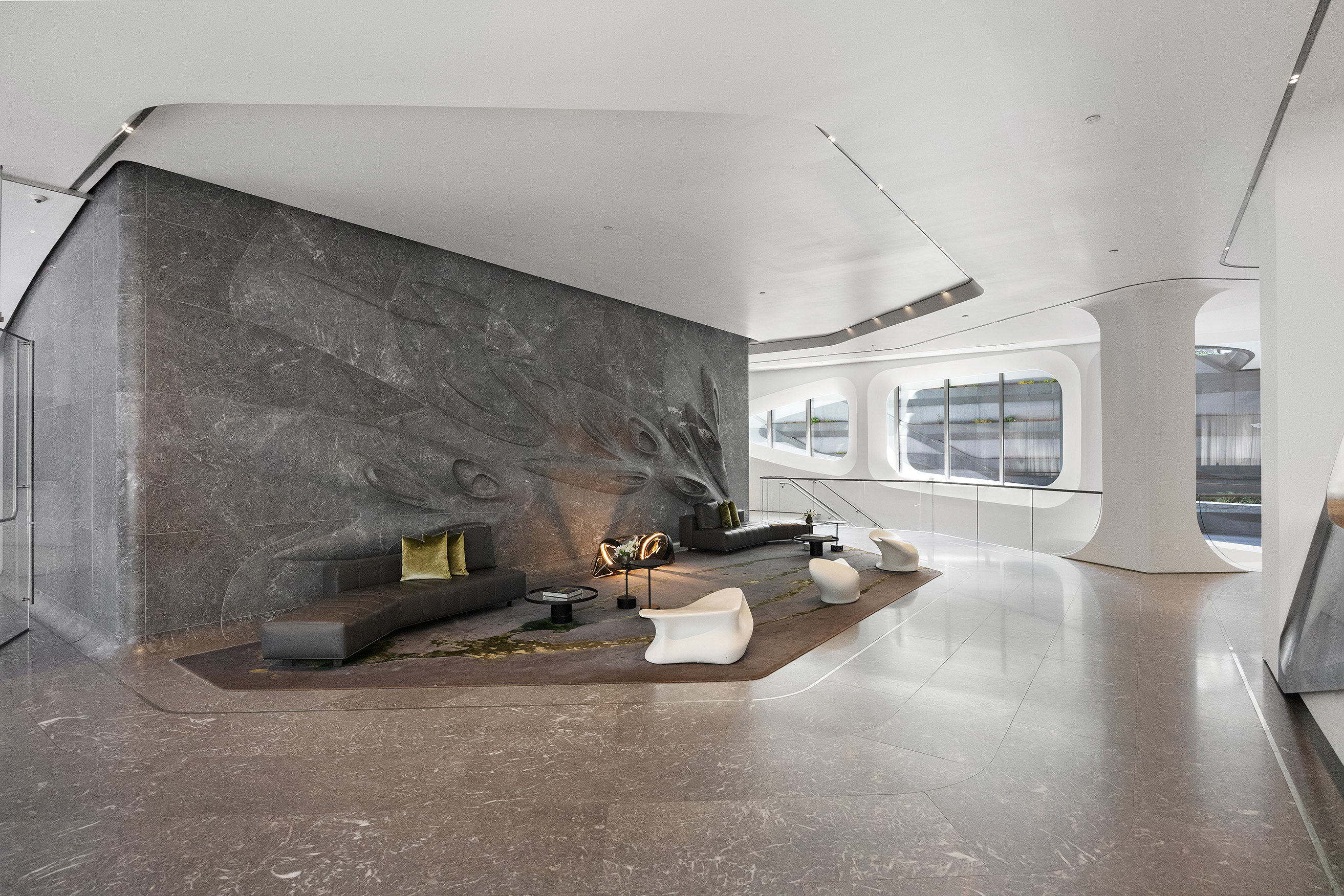 520 West 28th Street, Unit PH37 Manhattan, NY 10001 - Photo 43 of 45 a living room with furniture and a fireplace