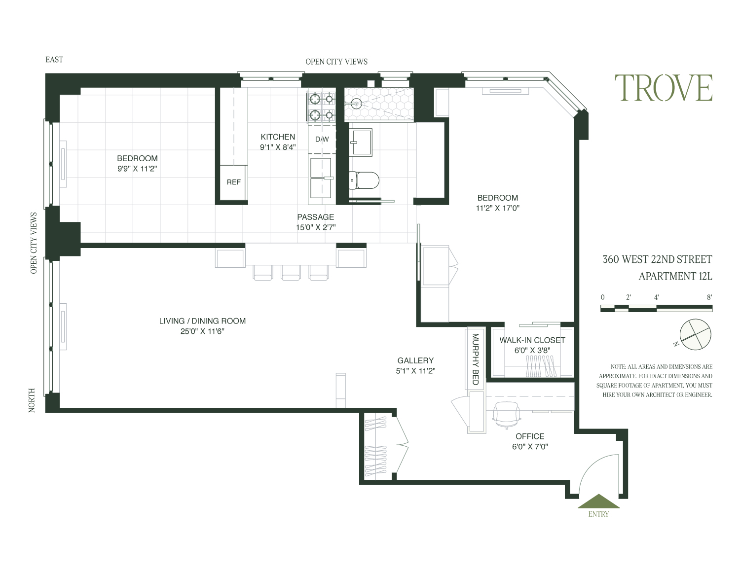 360 West 22nd Street, Unit 12L Manhattan, NY 10011 - Photo 21 of 21 a picture of a floor plan
