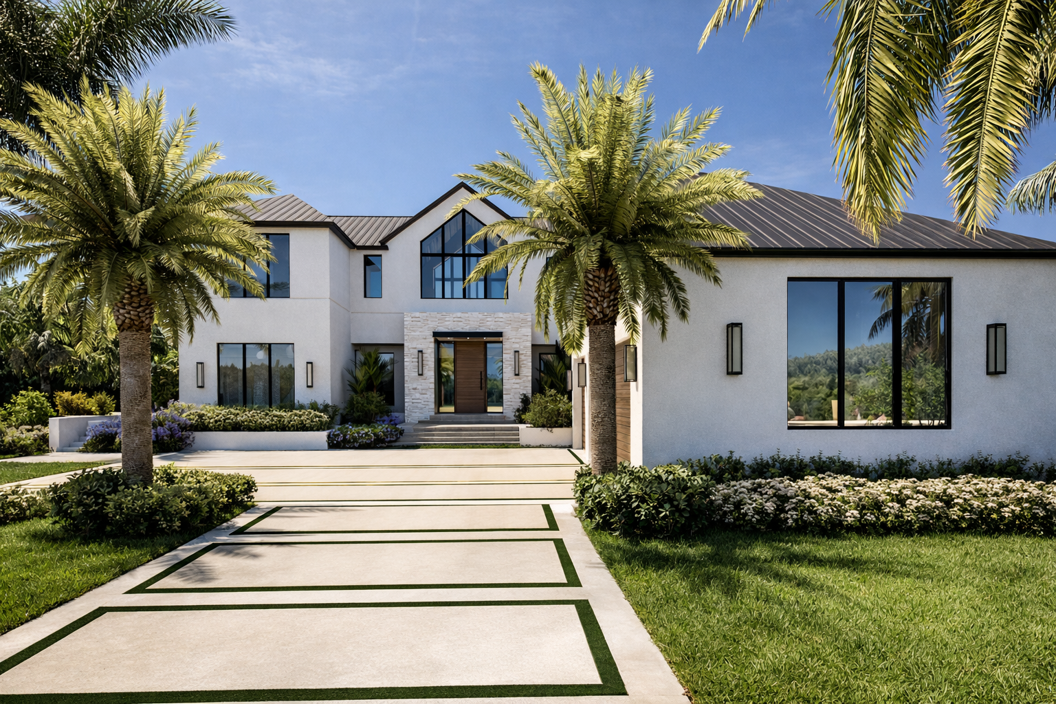 3 Hudson Avenue Ocean Ridge, FL 33435 - Photo 4 of 23 a front view of a house with fountain and garden
