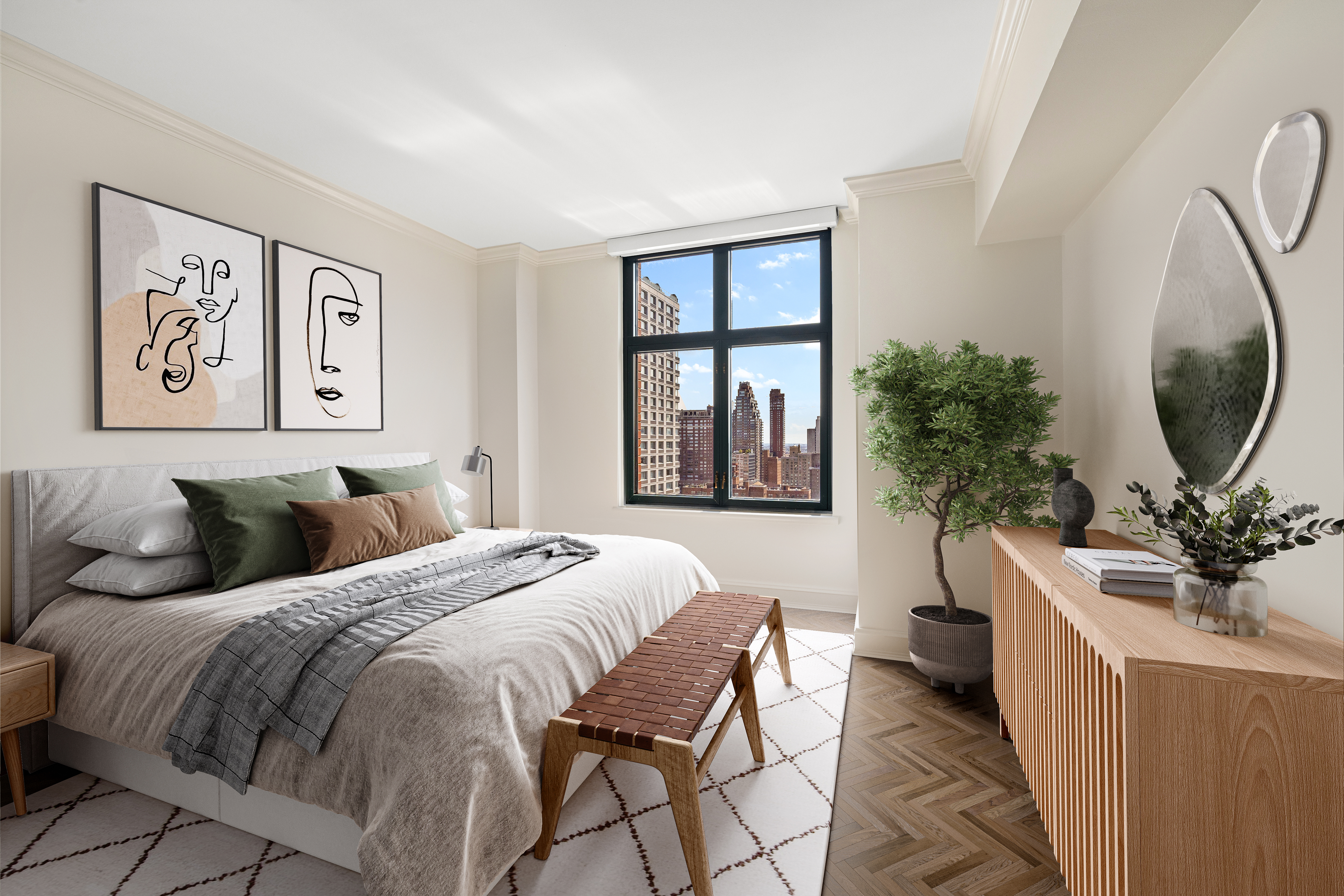 188 East 70th Street, Unit 22A Manhattan, NY 10021 - Photo 9 of 17 a bedroom with a large bed and a large window
