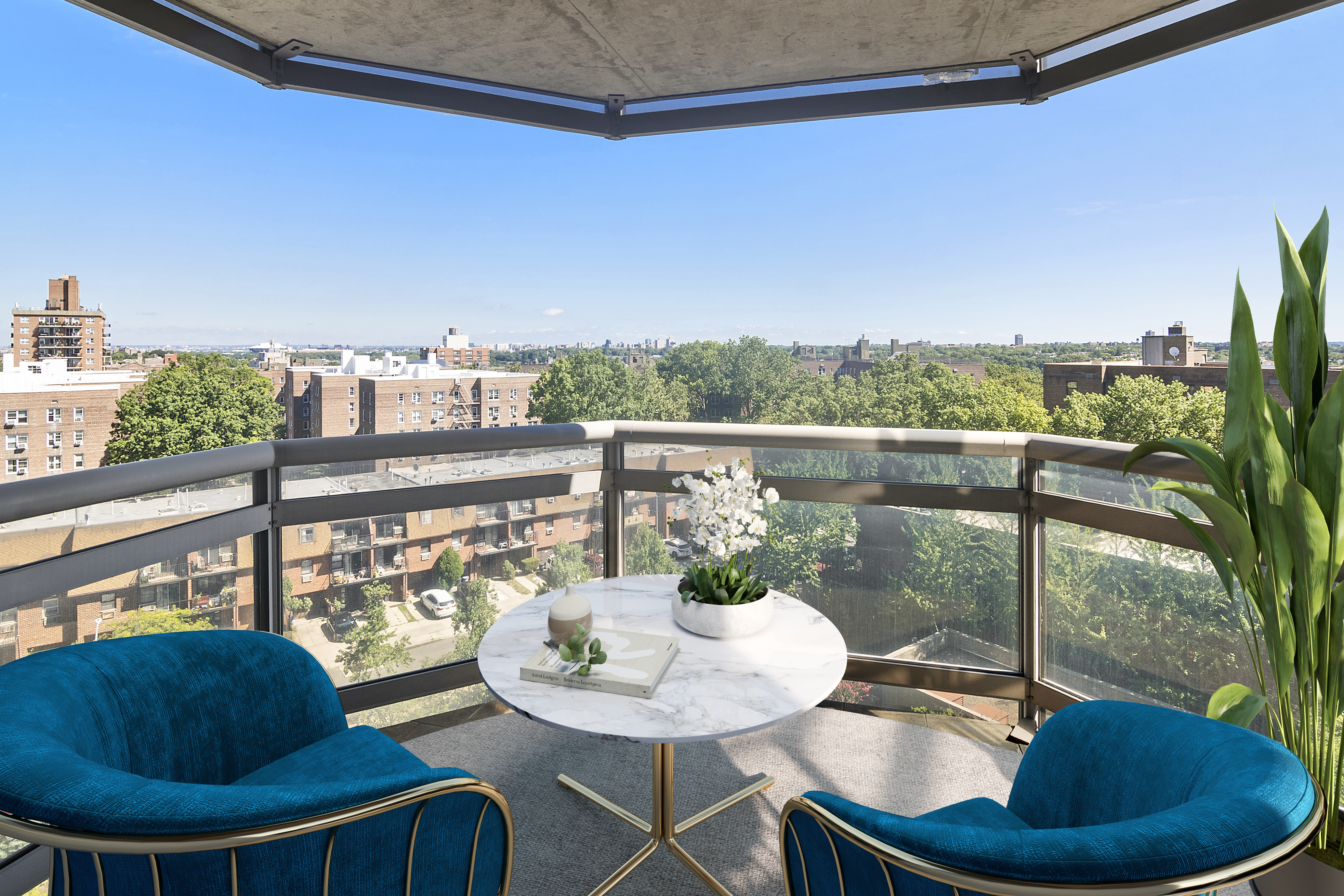 112-01 Queens Boulevard, Unit 8A Queens, NY 11375 - Photo 5 of 19 a outdoor dining space with furniture and a potted plant