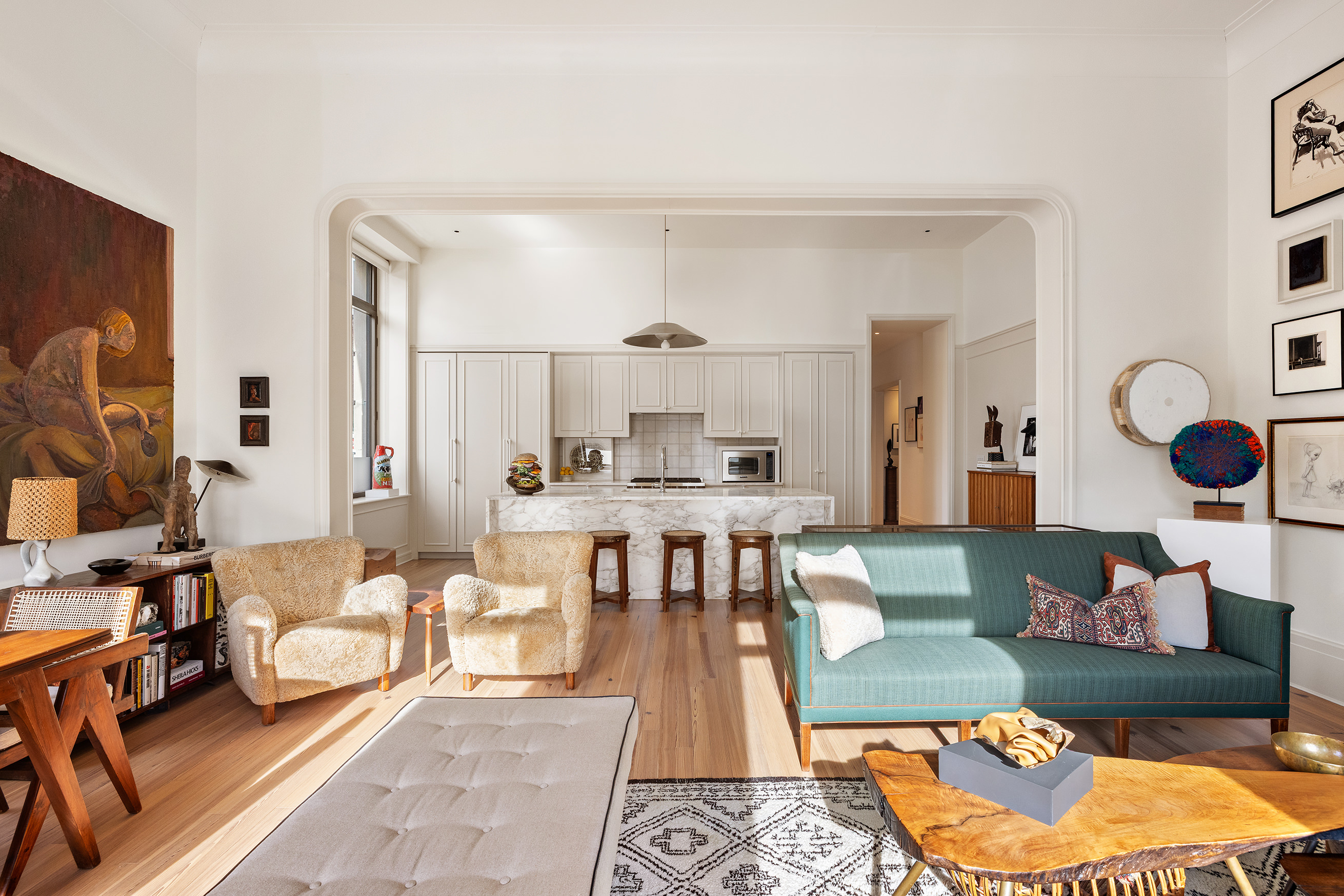 1 Prospect Park West, Unit 2B Brooklyn, NY 11215 - Photo 4 of 23 a living room with furniture and a rug