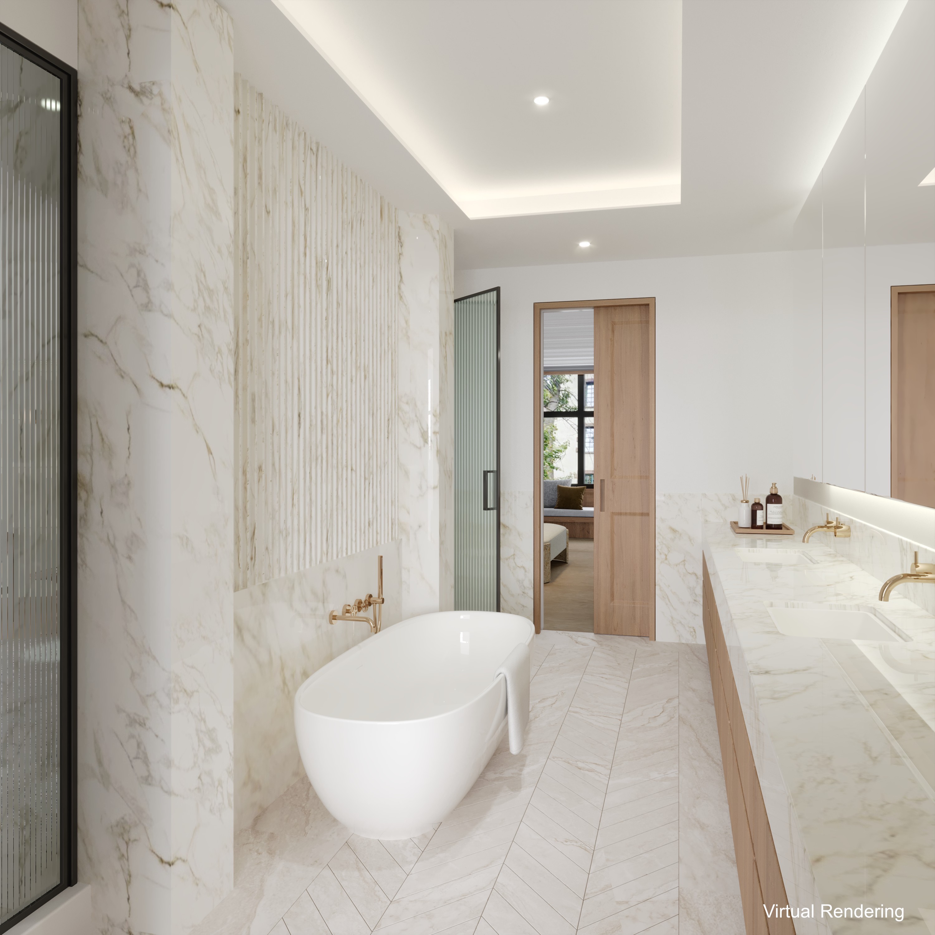 135 East 19th Street Manhattan, NY 10003 - Photo 4 of 12 a spacious bathroom with a bathtub and a sink