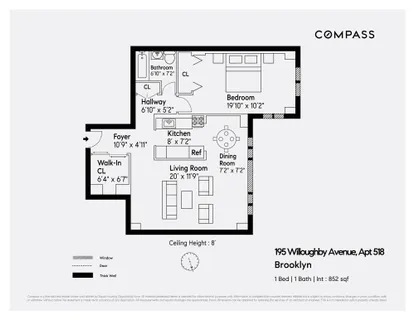 $575,000 | 195 Willoughby Avenue, Unit 518 | Clinton Hill