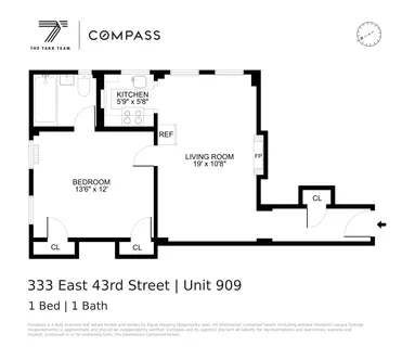 $425,000 | 333 East 43rd Street, Unit 909 | Midtown East