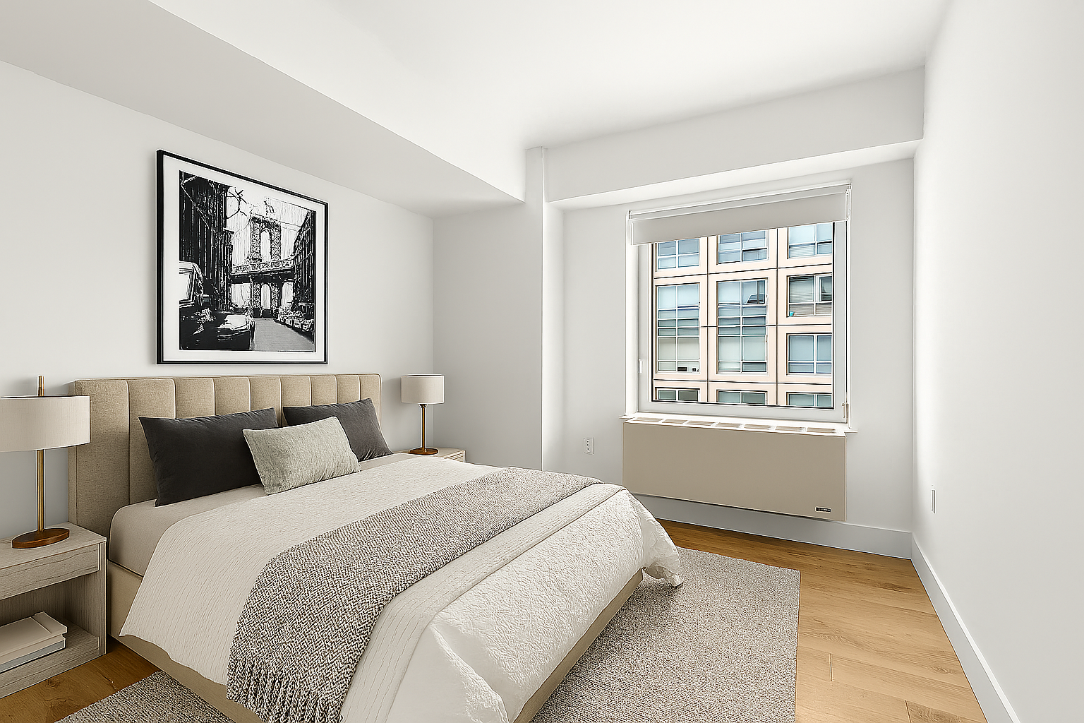 446 Kent Avenue, Unit PHC Brooklyn, NY 11249 - Photo 11 of 22 a bedroom with a bed and a window