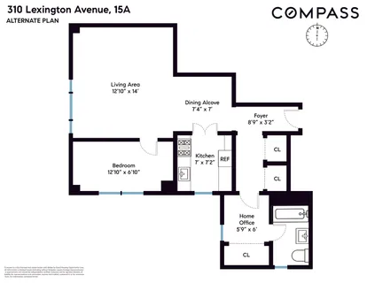 a picture of a bench in a white building