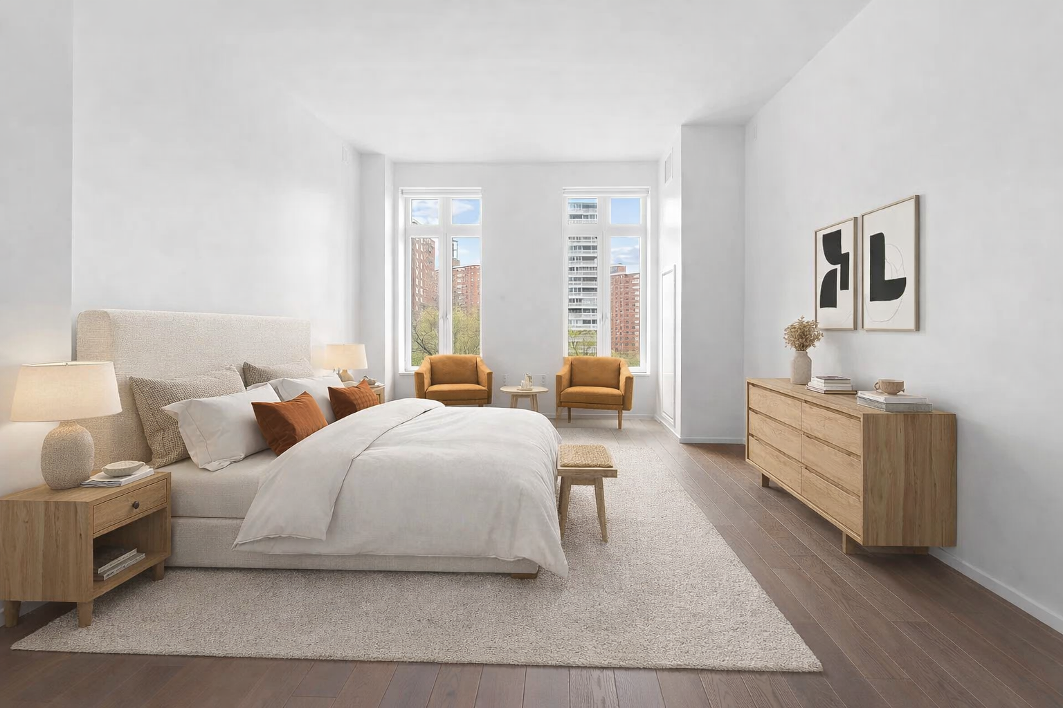 543 West 122nd Street, Unit 4B Manhattan, NY 10027 - Photo 3 of 5 a spacious bedroom with a bed and a couch