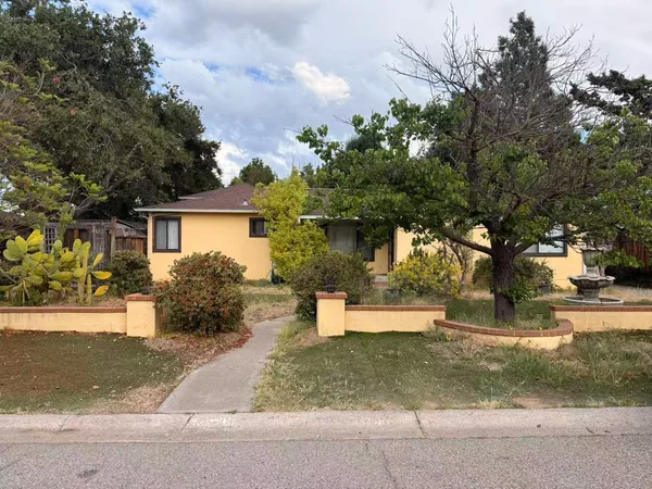 a front view of a house with a yard and tree s