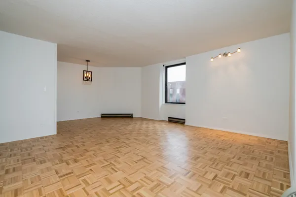 an empty room with windows