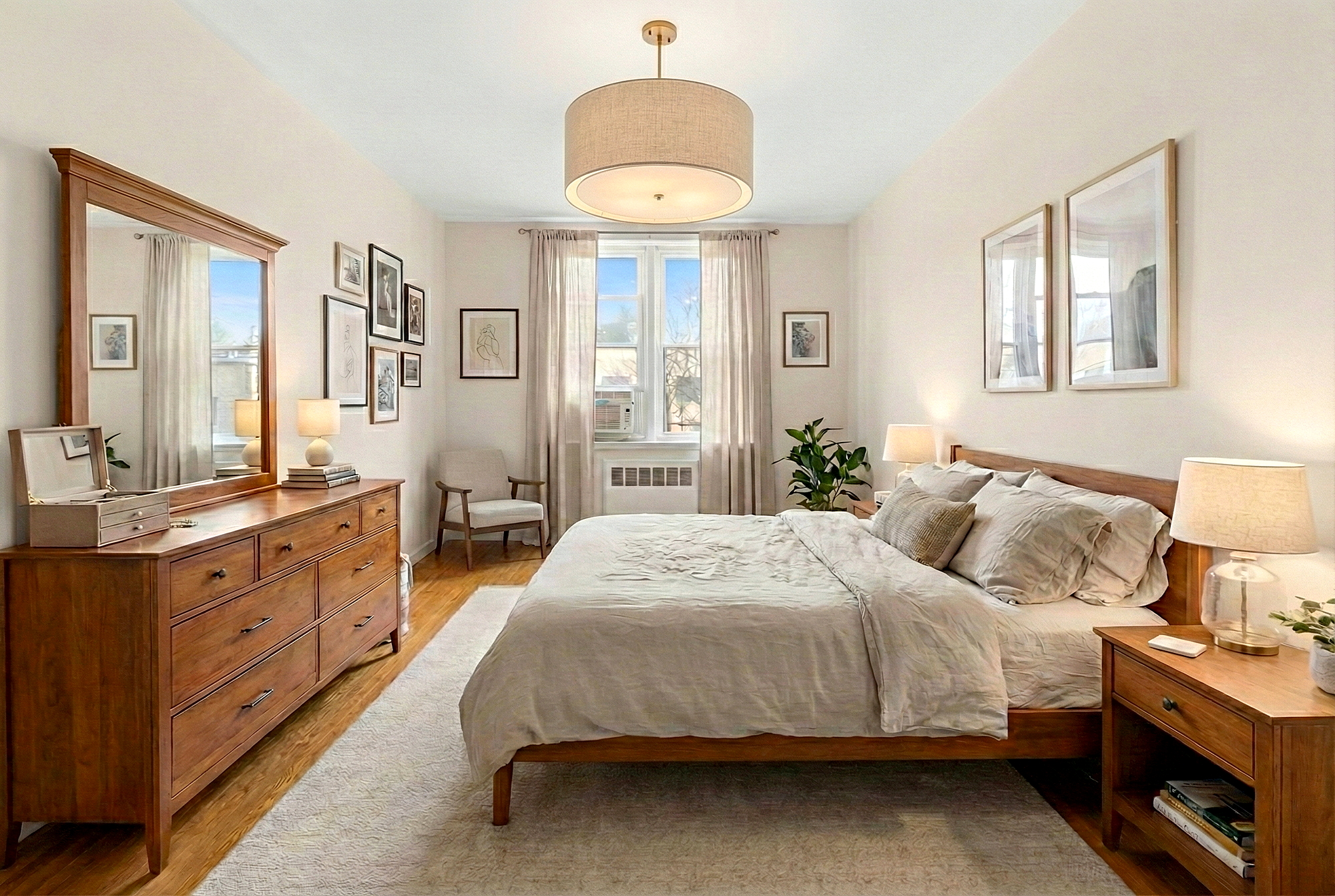 3210 Arlington Avenue, Unit 3D Bronx, NY 10463 - Photo 5 of 24 a spacious bedroom with a bed and a dresser