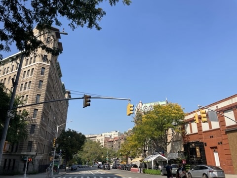 834 Riverside Drive, Unit E6 Manhattan, NY 10032 - Photo 16 of 22 a view of a city street lined with buildings and trees