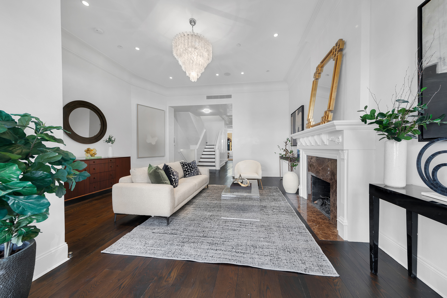 42 West 71st Street Manhattan, NY 10023 - Photo 4 of 35 a living room with furniture and a fireplace